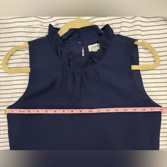 EUC J. Crew Midnight Blue Ruffleneck Top - Picture 5 of 10